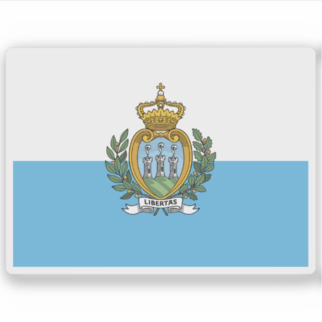 Flagge von San_Marino Aufkleber (Vorderseite)
