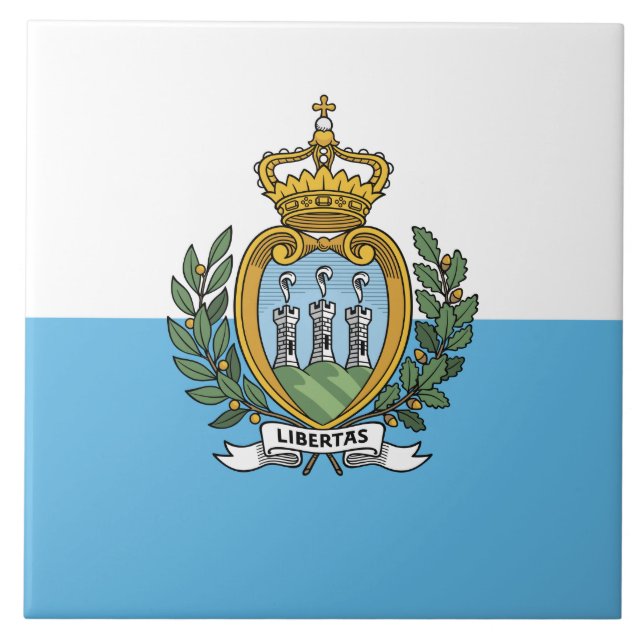 Flagge von San Marino Fliese (Vorderseite)