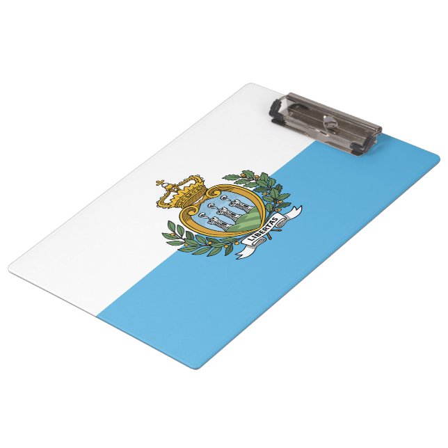 Flagge von San Marino Klemmbrett (Schrägansicht)