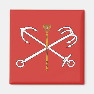 Flagge von Sankt Petersburg (Russland) Magnet