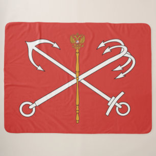 Flagge von Sankt Petersburg (Russland) Sherpadecke