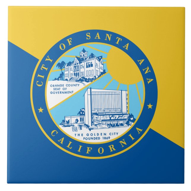 Flagge von Santa Ana (Kalifornien) Fliese (Vorderseite)