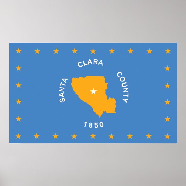 Flagge von Santa Clara (US-Landkreis, Kalifornien) Poster (Vorne)