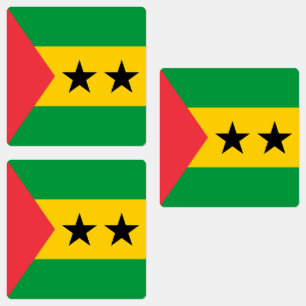 Flagge von São Tomé und Príncipe Etiketten