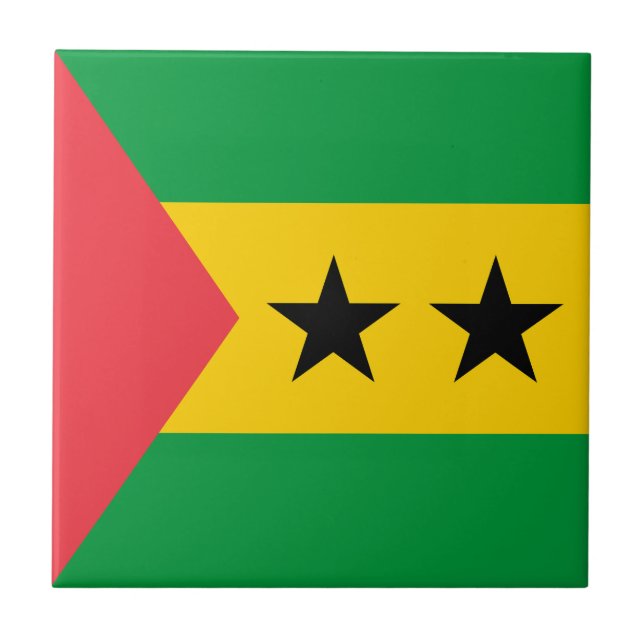 Flagge von São Tomé und Principe Fliese (Vorderseite)
