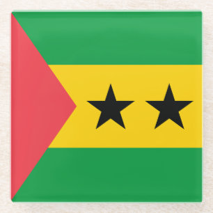 Flagge von São Tomé und Príncipe Glasuntersetzer