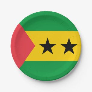 Flagge von São Tomé und Príncipe Pappteller