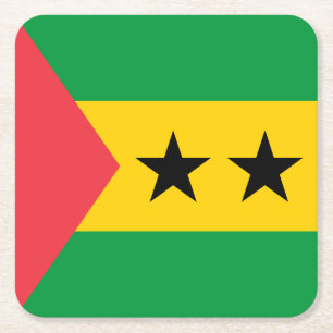Flagge von São Tomé und Príncipe Rechteckiger Pappuntersetzer