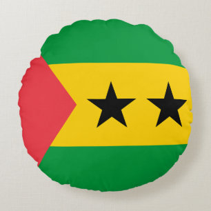 Flagge von São Tomé und Príncipe Rundes Kissen
