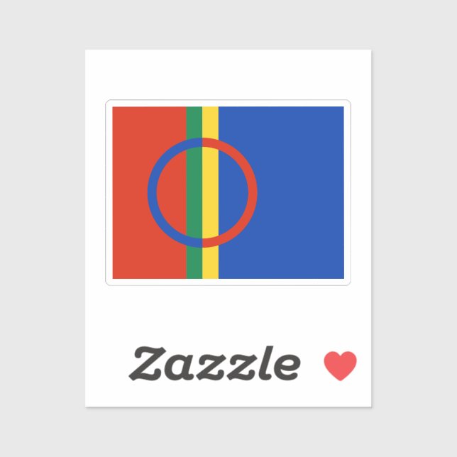 Flagge von Sápmi Aufkleber (Blatt)