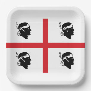 Flagge von Sardegna (Italien) Pappteller