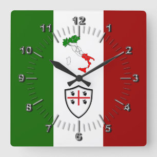 Flagge von Sardegna (Italien) Quadratische Wanduhr