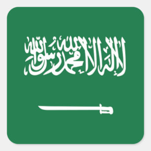Flagge von Saudi-Arabien Quadratischer Aufkleber