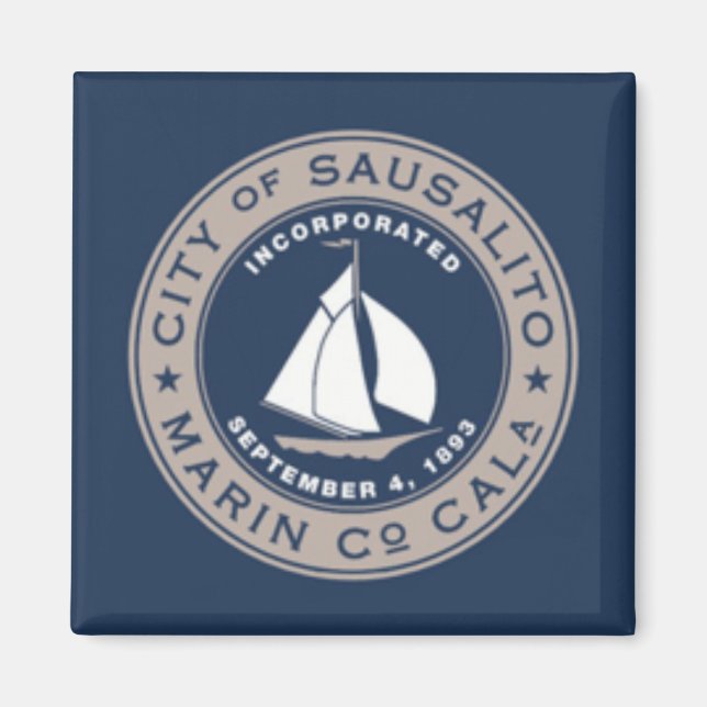 Flagge von Sausalito, Kalifornien Magnet (Vorne)