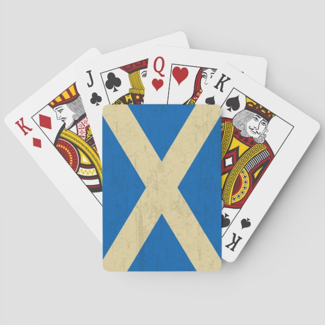 Flagge von Schottland Grungy Spielkarten (Rückseite)