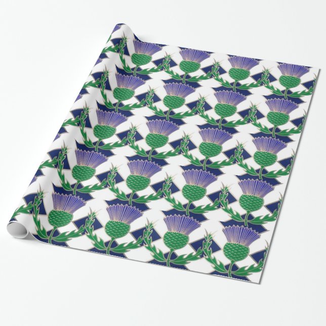 Flagge von Schottland und von Distel Geschenkpapier (Ungerollt)