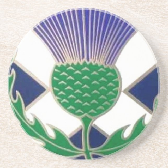 Flagge von Schottland und von Distel Getränkeuntersetzer (Vorne)