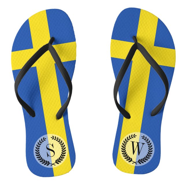 Flagge von Schweden Flip Flops (Fußbett)