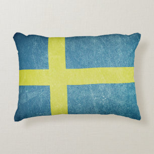 Flagge von Schweden Grunge Zierkissen