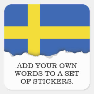 Flagge von Schweden Quadratischer Aufkleber