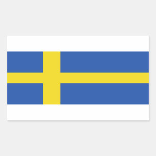 Flagge von Schweden Rechteckiger Aufkleber