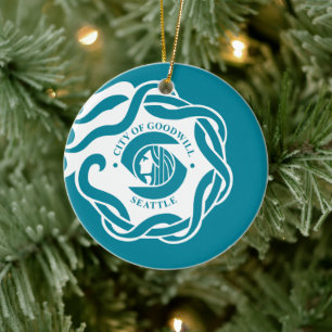 Flagge von Seattle (Washington) Keramik Ornament