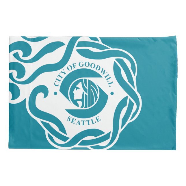 Flagge von Seattle (Washington) Kissenbezug (Rückseite)