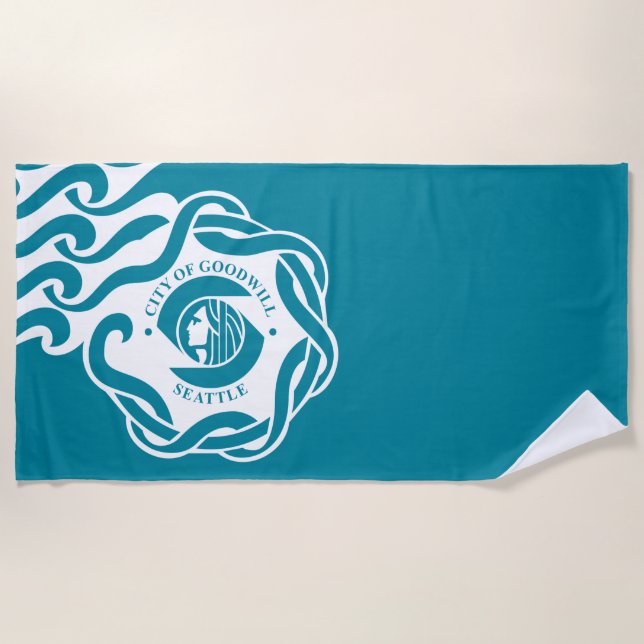 Flagge von Seattle (Washington) Strandtuch (Vorderseite)