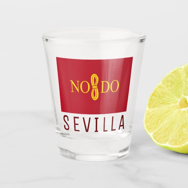 Flagge von Sevilla, Spanien Schnapsglas (Vorderseite)