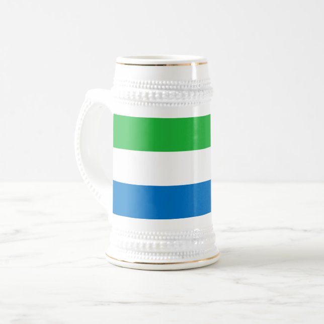Flagge von Sierra Leone Bierglas (Vorderseite Links)