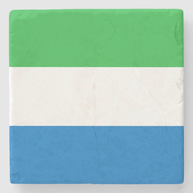 Flagge von Sierra Leone Steinuntersetzer (Vorderseite)