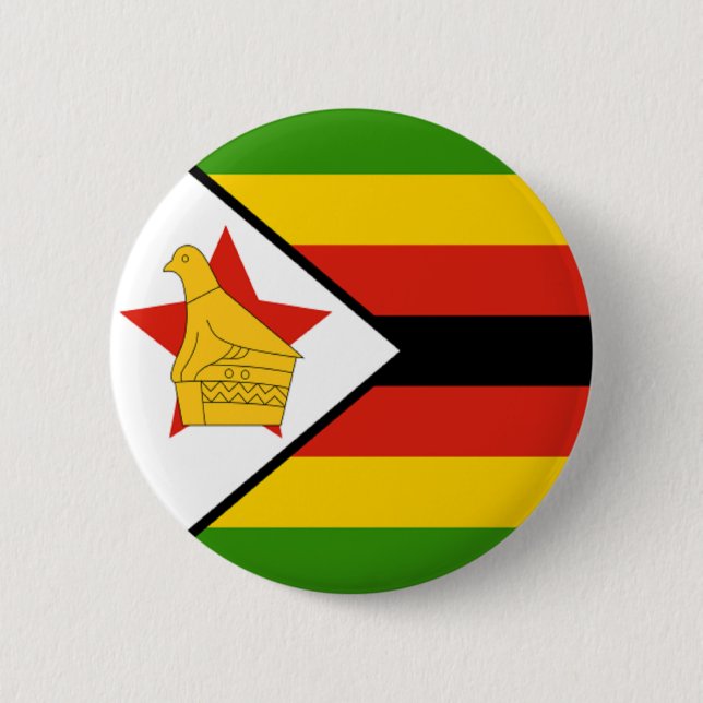 Flagge von Simbabwe Button (Vorderseite)