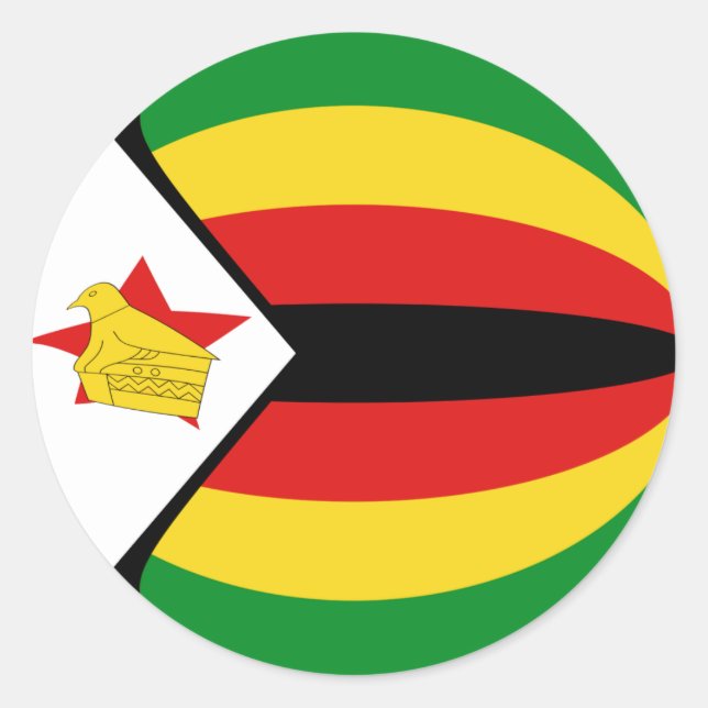 Flagge von Simbabwe Runder Aufkleber (Vorderseite)