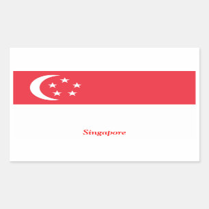 Flagge von Singapur Rechteckiger Aufkleber