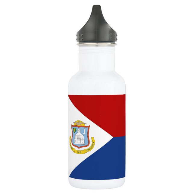 Flagge von Sint Maarten Edelstahlflasche (Links)