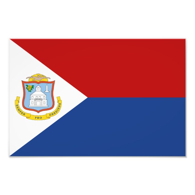 Flagge von Sint Maarten Fotodruck (Vorne)