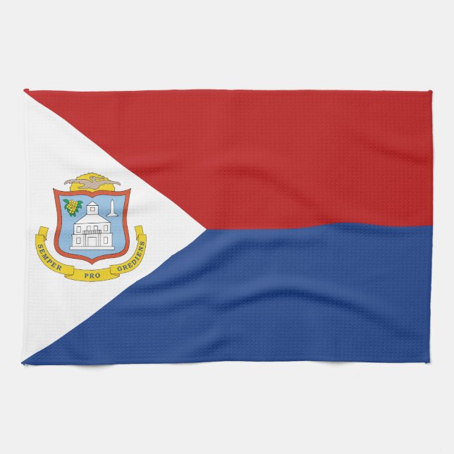 Flagge von Sint Maarten Geschirrtuch (Horizontal)