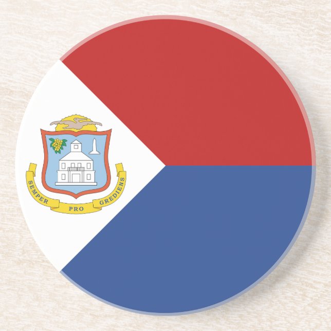 Flagge von Sint Maarten Getränkeuntersetzer (Vorne)