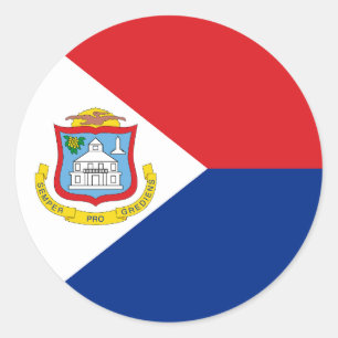 Flagge von Sint Maarten Runder Aufkleber