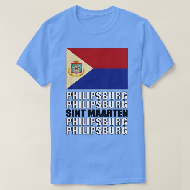 Flagge von Sint Maarten T-Shirt (Design vorne)