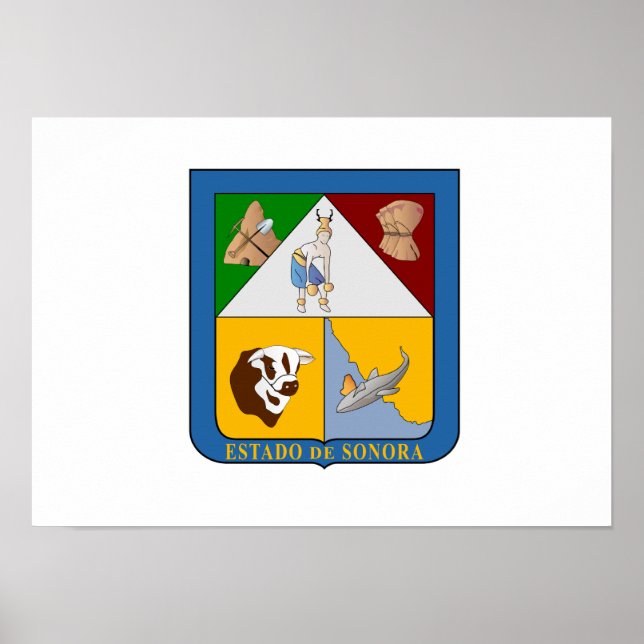 Flagge von Sonora Poster (Vorne)
