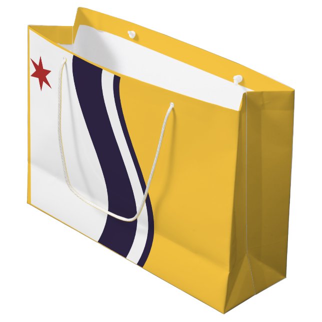Flagge von South Bend, Indiana Große Geschenktüte (Vorderseite Schrägansicht)