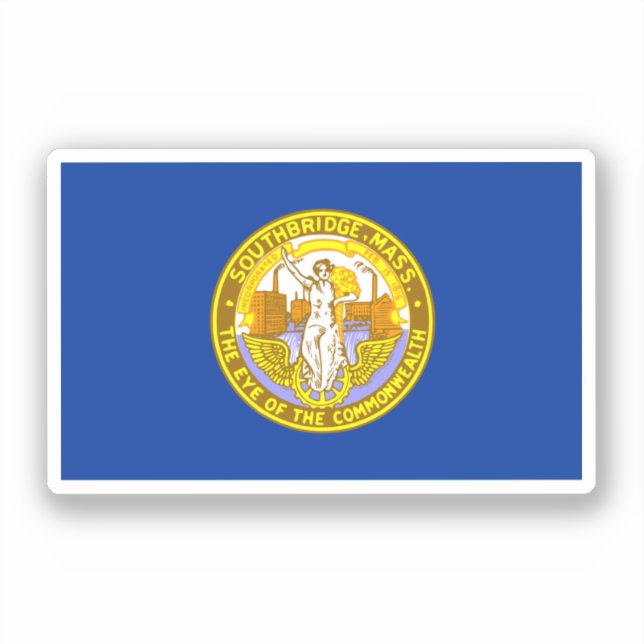 Flagge von Southbridge, Massachusetts Aufkleber (Vorderseite)