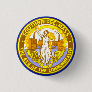 Flagge von Southbridge, Massachusetts Button