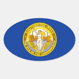 Flagge von Southbridge, Massachusetts Ovaler Aufkleber
