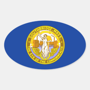 Flagge von Southbridge, Massachusetts Ovaler Aufkleber