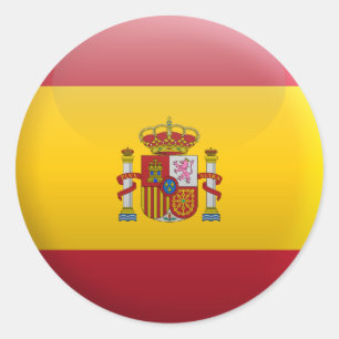 Flagge von Spanien Runder Aufkleber