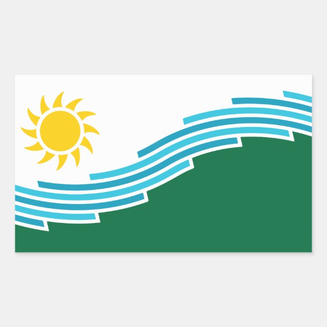 Flagge von Spokane, Washington Rechteckiger Aufkleber (Vorderseite)