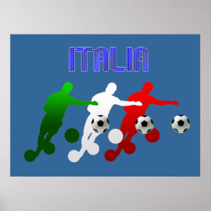 Flagge von Sport Italien-Fußball-Spieler-Italiens Poster
