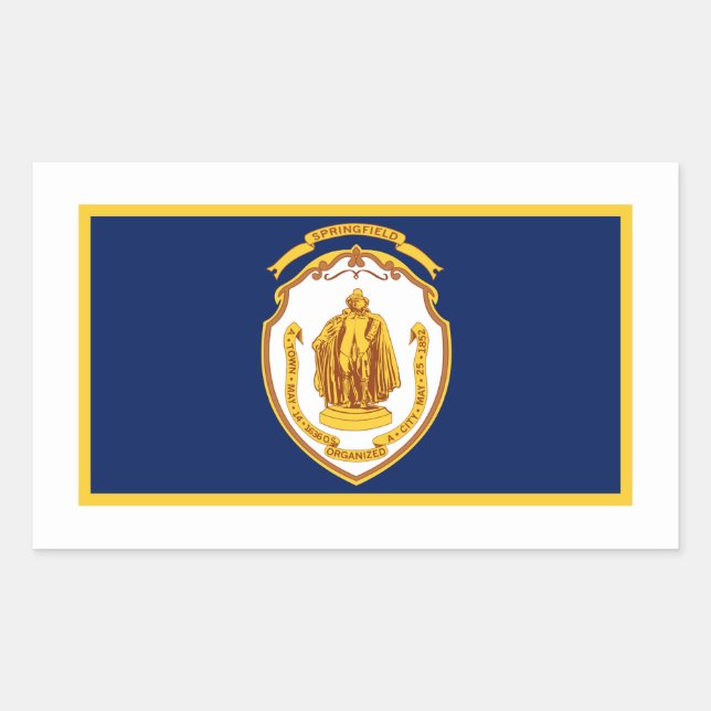 Flagge von Springfield, Massachusetts Rechteckiger Aufkleber (Vorderseite)